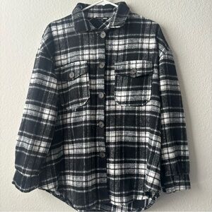 Fashion Nova Black and White Plaid Jacket